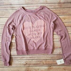 Junkfood • Backstreet Boys BSB Love Song Lyrics Heart Graphic Sweatshirt NWT